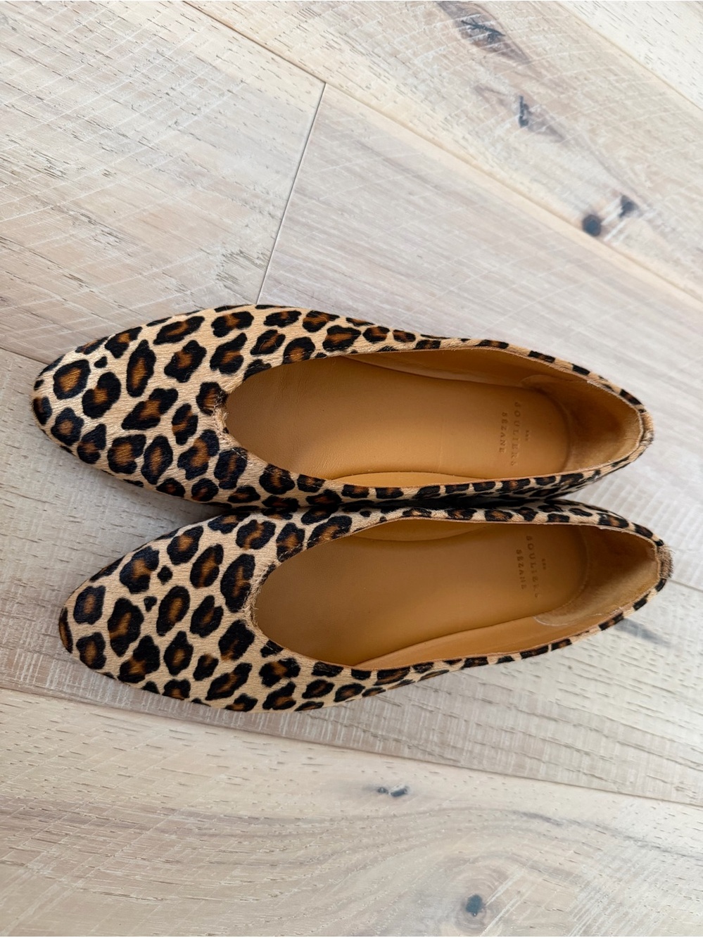 SÉZANE MATILDA LOW BALLET FLATS Leopard Print Brown/Black - Picture 10 of 14